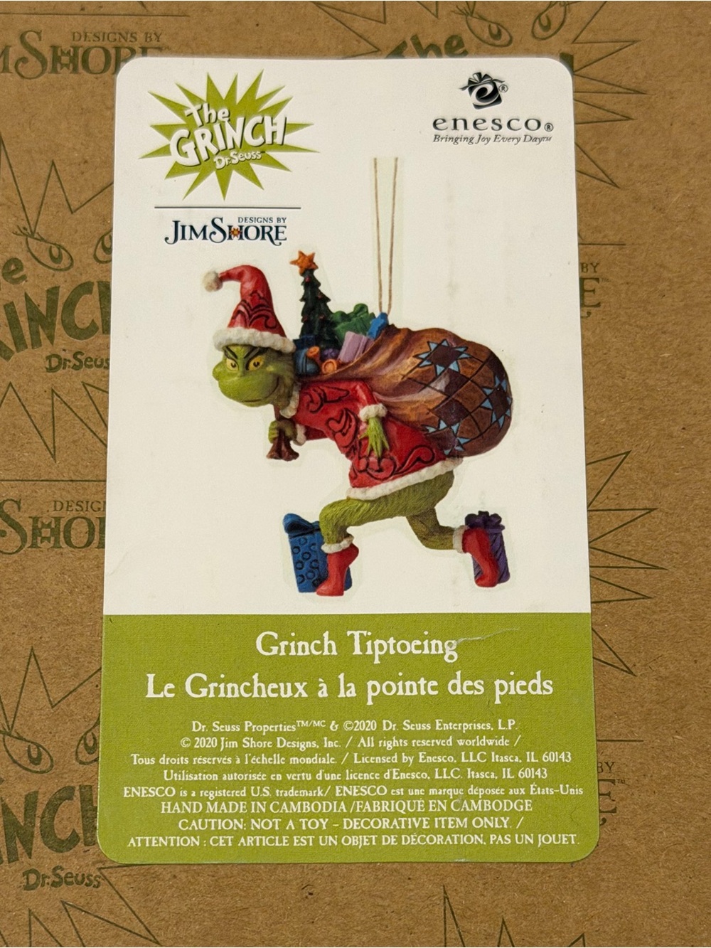 Jim Shore Grinch Tiptoeing Ornament